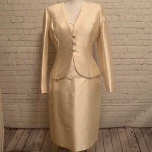 3 Piece Ivory Bridal Suit Set